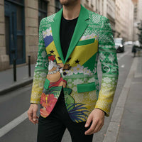 Personalised Malampa Joyeux Noel Blazer Proud To Be a Ni-Van Sand Drawing Art - Polynesian Pride