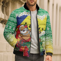 Personalised Malampa Joyeux Noel Bomber Puffer Jacket Proud To Be a Ni-Van Sand Drawing Art LT9 - Polynesian Pride
