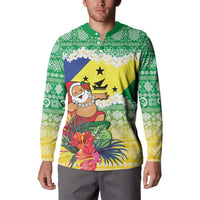 Personalised Malampa Joyeux Noel Button Sweatshirt Proud To Be a Ni-Van Sand Drawing Art LT9 - Polynesian Pride