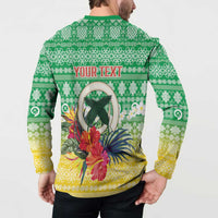 Personalised Malampa Joyeux Noel Button Sweatshirt Proud To Be a Ni-Van Sand Drawing Art LT9 - Polynesian Pride