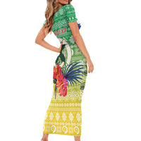 Personalised Malampa Joyeux Noel Family Matching Short Sleeve Bodycon Dress and Hawaiian Shirt Proud To Be a Ni-Van Sand Drawing Art - Polynesian Pride