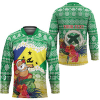 Personalised Malampa Joyeux Noel Hockey Jersey Proud To Be a Ni-Van Sand Drawing Art LT9 - Polynesian Pride