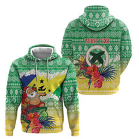 Personalised Malampa Joyeux Noel Hoodie Proud To Be a Ni-Van Sand Drawing Art - Polynesian Pride