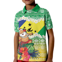 Personalised Malampa Joyeux Noel Kid Polo Shirt Proud To Be a Ni-Van Sand Drawing Art LT9 Kid Lime - Polynesian Pride
