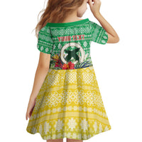 Personalised Malampa Joyeux Noel Kid Short Sleeve Dress Proud To Be a Ni-Van Sand Drawing Art LT9 - Polynesian Pride