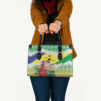Personalised Malampa Joyeux Noel Leather Bag Proud To Be a Ni-Van Sand Drawing Art LT9 - Polynesian Pride