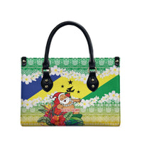 Personalised Malampa Joyeux Noel Leather Bag Proud To Be a Ni-Van Sand Drawing Art LT9 - Polynesian Pride