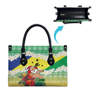 Personalised Malampa Joyeux Noel Leather Bag Proud To Be a Ni-Van Sand Drawing Art LT9 - Polynesian Pride