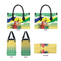 Personalised Malampa Joyeux Noel Leather Bag Proud To Be a Ni-Van Sand Drawing Art LT9 - Polynesian Pride
