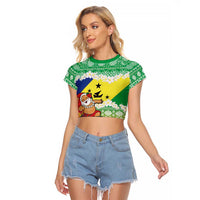 Personalised Malampa Joyeux Noel Raglan Cropped T Shirt Proud To Be a Ni-Van Sand Drawing Art - Polynesian Pride