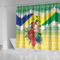 Personalised Malampa Joyeux Noel Shower Curtain Proud To Be a Ni-Van Sand Drawing Art - Polynesian Pride