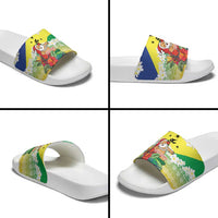 Personalised Malampa Joyeux Noel Slide Sandals Proud To Be a Ni-Van Sand Drawing Art - Polynesian Pride