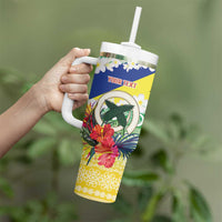 Personalised Malampa Joyeux Noel Tumbler With Handle Proud To Be a Ni-Van Sand Drawing Art - Polynesian Pride