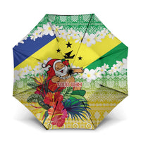 Personalised Malampa Joyeux Noel Umbrella Proud To Be a Ni-Van Sand Drawing Art LT9 One Size Folded 11.42 inch Opened Diameter 37.4 inch Lime - Polynesian Pride