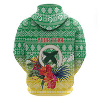 Personalised Malampa Joyeux Noel Zip Hoodie Proud To Be a Ni-Van Sand Drawing Art - Polynesian Pride