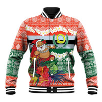Personalised Penama Joyeux Noel Baseball Jacket Proud To Be a Ni-Van Sand Drawing Art LT9 Unisex Red - Polynesian Pride
