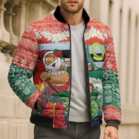 Personalised Penama Joyeux Noel Bomber Puffer Jacket Proud To Be a Ni-Van Sand Drawing Art LT9 - Polynesian Pride