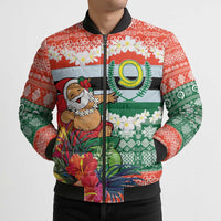 Personalised Penama Joyeux Noel Bomber Puffer Jacket Proud To Be a Ni-Van Sand Drawing Art LT9 - Polynesian Pride