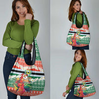 Personalised Penama Joyeux Noel Grocery Bag Proud To Be a Ni-Van Sand Drawing Art LT9 - Polynesian Pride