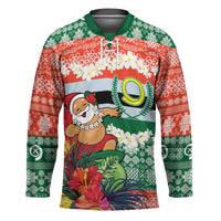 Personalised Penama Joyeux Noel Hockey Jersey Proud To Be a Ni-Van Sand Drawing Art LT9 Unisex Red - Polynesian Pride