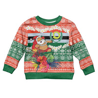 Personalised Penama Joyeux Noel Kid Ugly Christmas Sweater Proud To Be a Ni-Van Sand Drawing Art - Polynesian Pride