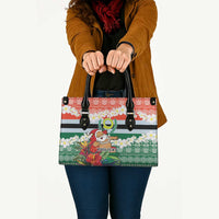 Personalised Penama Joyeux Noel Leather Bag Proud To Be a Ni-Van Sand Drawing Art LT9 - Polynesian Pride