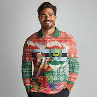 Personalised Penama Joyeux Noel Long Sleeve Polo Shirt Proud To Be a Ni-Van Sand Drawing Art LT9 - Polynesian Pride
