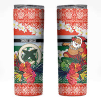 Personalised Penama Joyeux Noel Skinny Tumbler Proud To Be a Ni-Van Sand Drawing Art LT9 Red - Polynesian Pride