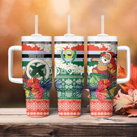 Personalised Penama Joyeux Noel Tumbler With Handle Proud To Be a Ni-Van Sand Drawing Art - Polynesian Pride