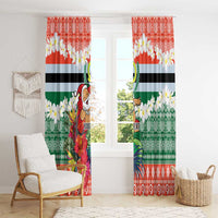 Personalised Penama Joyeux Noel Window Curtain Proud To Be a Ni-Van Sand Drawing Art - Polynesian Pride