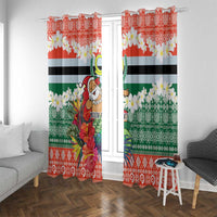 Personalised Penama Joyeux Noel Window Curtain Proud To Be a Ni-Van Sand Drawing Art - Polynesian Pride