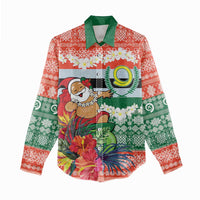 Personalised Penama Joyeux Noel Women Casual Shirt Proud To Be a Ni-Van Sand Drawing Art - Polynesian Pride