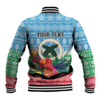 Personalised Sanma Joyeux Noel Baseball Jacket Proud To Be a Ni-Van Sand Drawing Art LT9 - Polynesian Pride