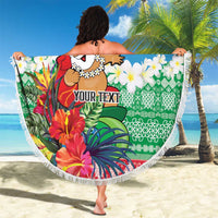 Personalised Sanma Joyeux Noel Beach Blanket Proud To Be a Ni-Van Sand Drawing Art LT9 - Polynesian Pride