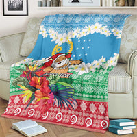 Personalised Sanma Joyeux Noel Blanket Proud To Be a Ni-Van Sand Drawing Art - Polynesian Pride