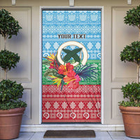 Personalised Sanma Joyeux Noel Door Cover Proud To Be a Ni-Van Sand Drawing Art LT9 Blue - Polynesian Pride