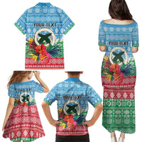 Personalised Sanma Joyeux Noel Family Matching Puletasi and Hawaiian Shirt Proud To Be a Ni-Van Sand Drawing Art - Polynesian Pride