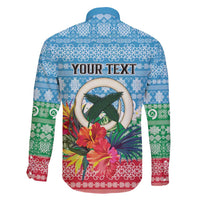 Personalised Sanma Joyeux Noel Family Matching Short Sleeve Bodycon Dress and Hawaiian Shirt Proud To Be a Ni-Van Sand Drawing Art - Polynesian Pride