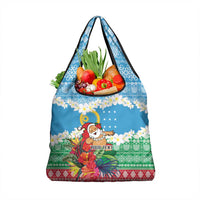 Personalised Sanma Joyeux Noel Grocery Bag Proud To Be a Ni-Van Sand Drawing Art LT9 1-pack One Size Blue - Polynesian Pride
