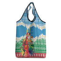 Personalised Sanma Joyeux Noel Grocery Bag Proud To Be a Ni-Van Sand Drawing Art LT9 - Polynesian Pride