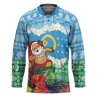 Personalised Sanma Joyeux Noel Hockey Jersey Proud To Be a Ni-Van Sand Drawing Art LT9 Unisex Blue - Polynesian Pride