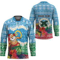 Personalised Sanma Joyeux Noel Hockey Jersey Proud To Be a Ni-Van Sand Drawing Art LT9 - Polynesian Pride