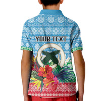 Personalised Sanma Joyeux Noel Kid Polo Shirt Proud To Be a Ni-Van Sand Drawing Art LT9 - Polynesian Pride