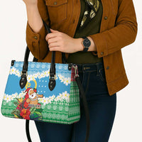 Personalised Sanma Joyeux Noel Leather Bag Proud To Be a Ni-Van Sand Drawing Art LT9 - Polynesian Pride