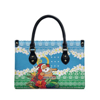 Personalised Sanma Joyeux Noel Leather Bag Proud To Be a Ni-Van Sand Drawing Art LT9 - Polynesian Pride