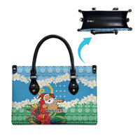 Personalised Sanma Joyeux Noel Leather Bag Proud To Be a Ni-Van Sand Drawing Art LT9 - Polynesian Pride