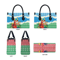 Personalised Sanma Joyeux Noel Leather Bag Proud To Be a Ni-Van Sand Drawing Art LT9 - Polynesian Pride