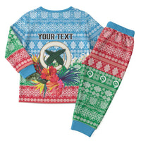 Personalised Sanma Joyeux Noel Christmas Pajama Set Proud To Be a Ni-Van Sand Drawing Art - Polynesian Pride