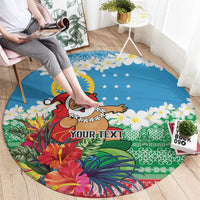 Personalised Sanma Joyeux Noel Round Carpet Proud To Be a Ni-Van Sand Drawing Art LT9 - Polynesian Pride