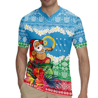 Personalised Sanma Joyeux Noel Rugby Jersey Proud To Be a Ni-Van Sand Drawing Art - Polynesian Pride